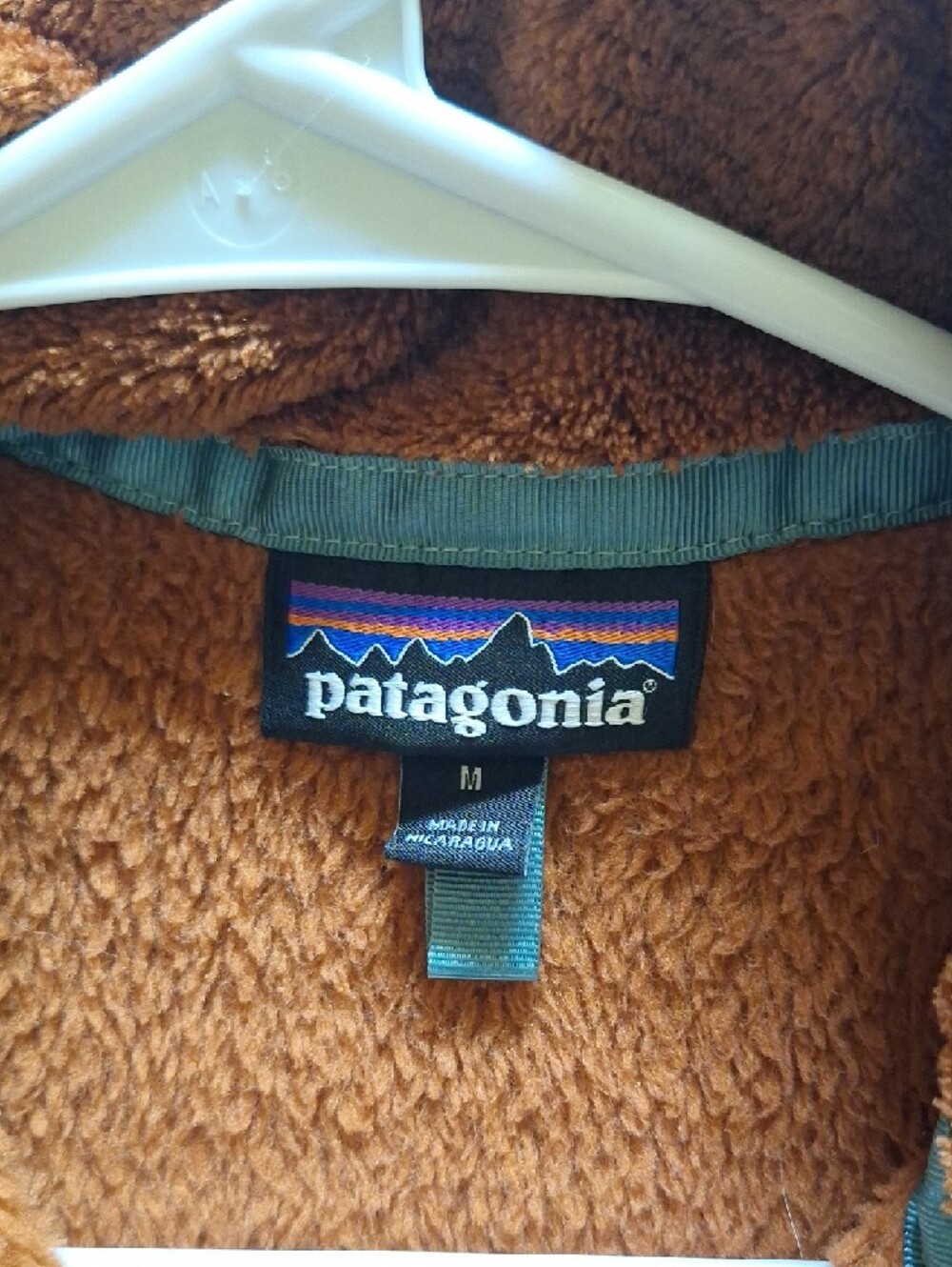 Patagonia Brown Fleece Pullover with Teal Accent - Picture 2 of 6